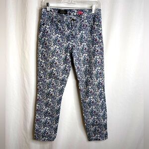 J Crew Liberty Print Toothpick Ankle Jeans Size 28